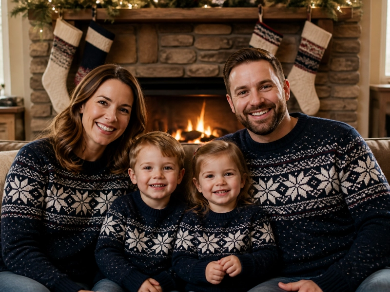 Kids sizes start at YXS so the whole family can match in one Christmas sweater order