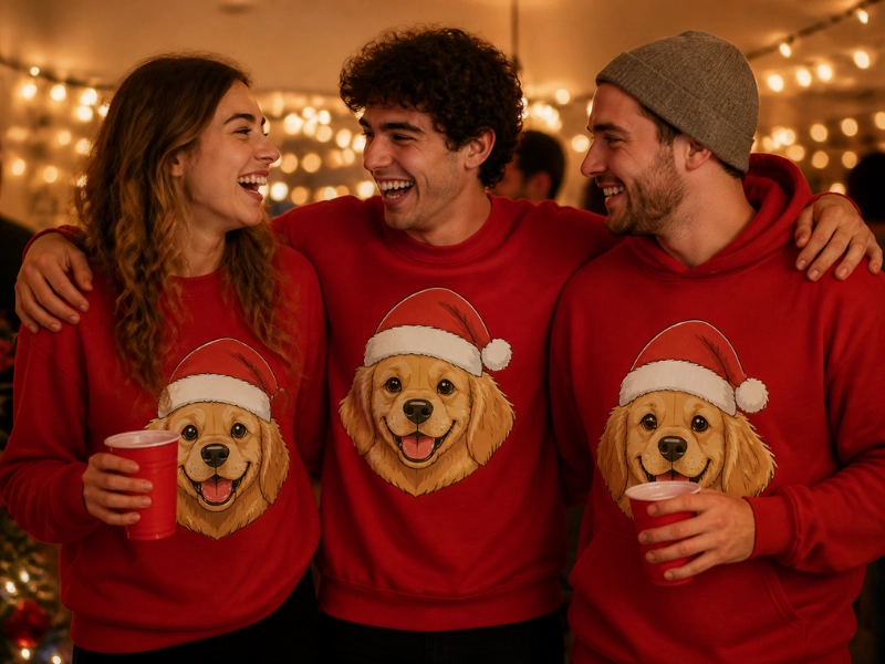 The same face design works on a sweatshirt, hoodie or tee